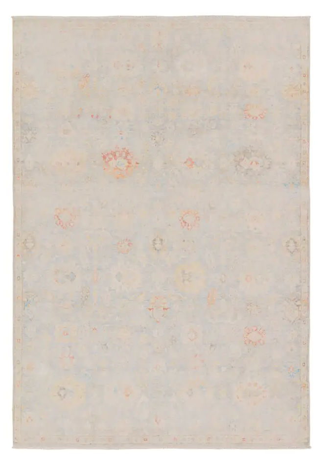 Light Blue White Boheme Rug 5x8 BOH28