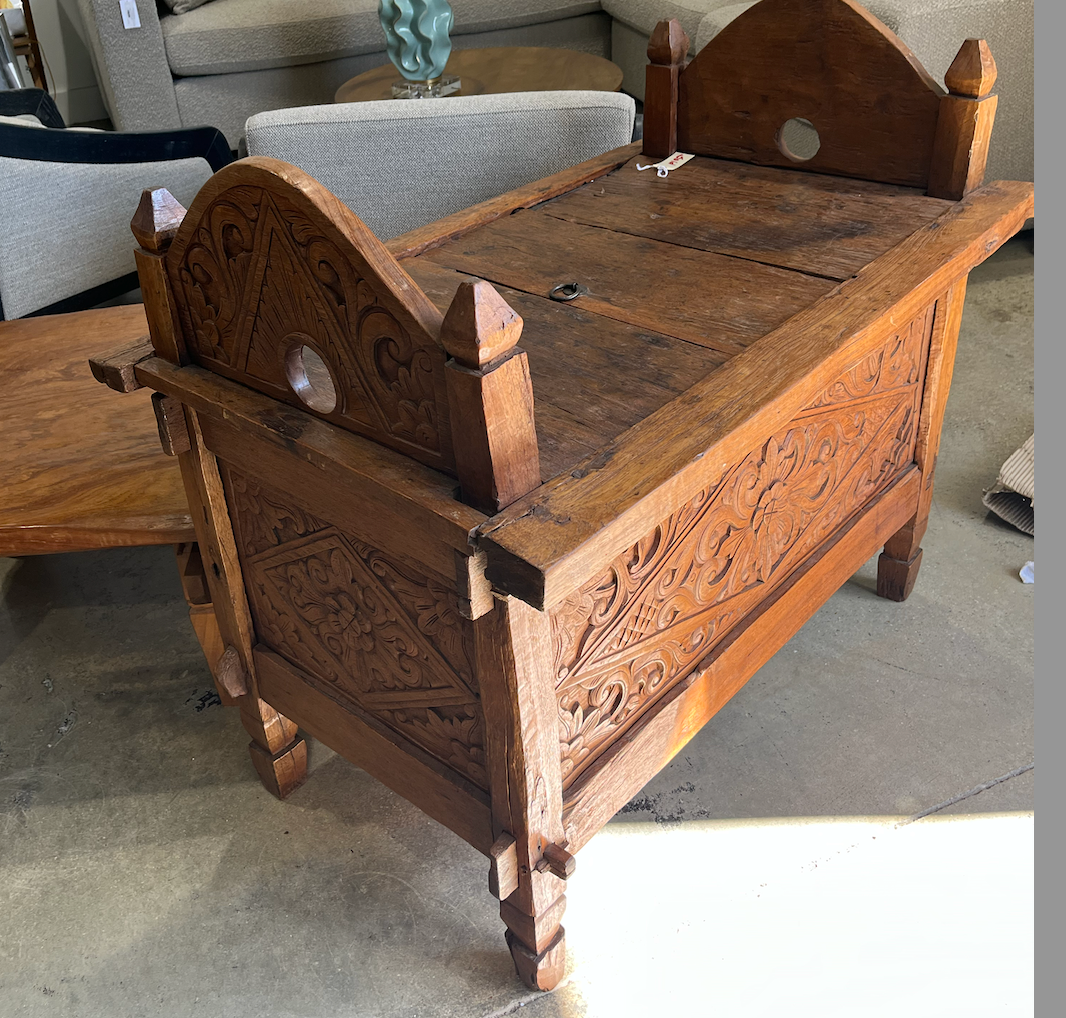 Antique carved oak wedding Chest