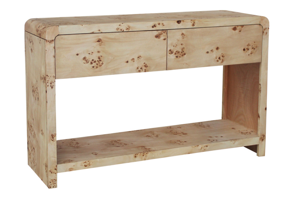 47" Cube Console With 2 Drawers, Natural