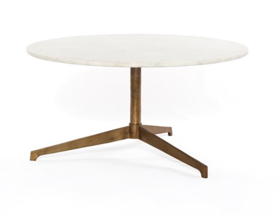 HELEN ROUND COFFEE TABLE-RAW BRASS