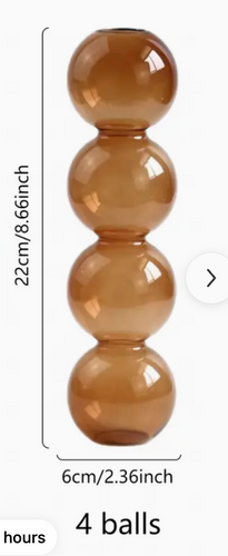 4 Brown Ball Tiered Glass Vase
