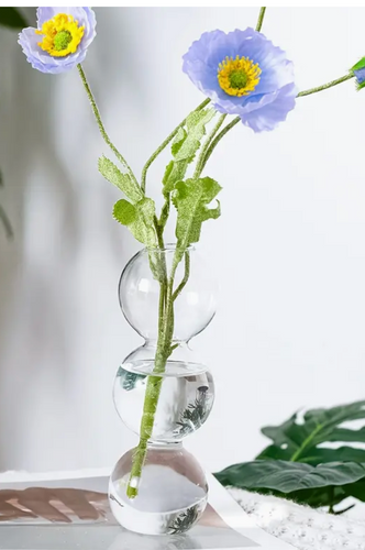 3 Ball Transparent Gourd-Shaped Glass Vase