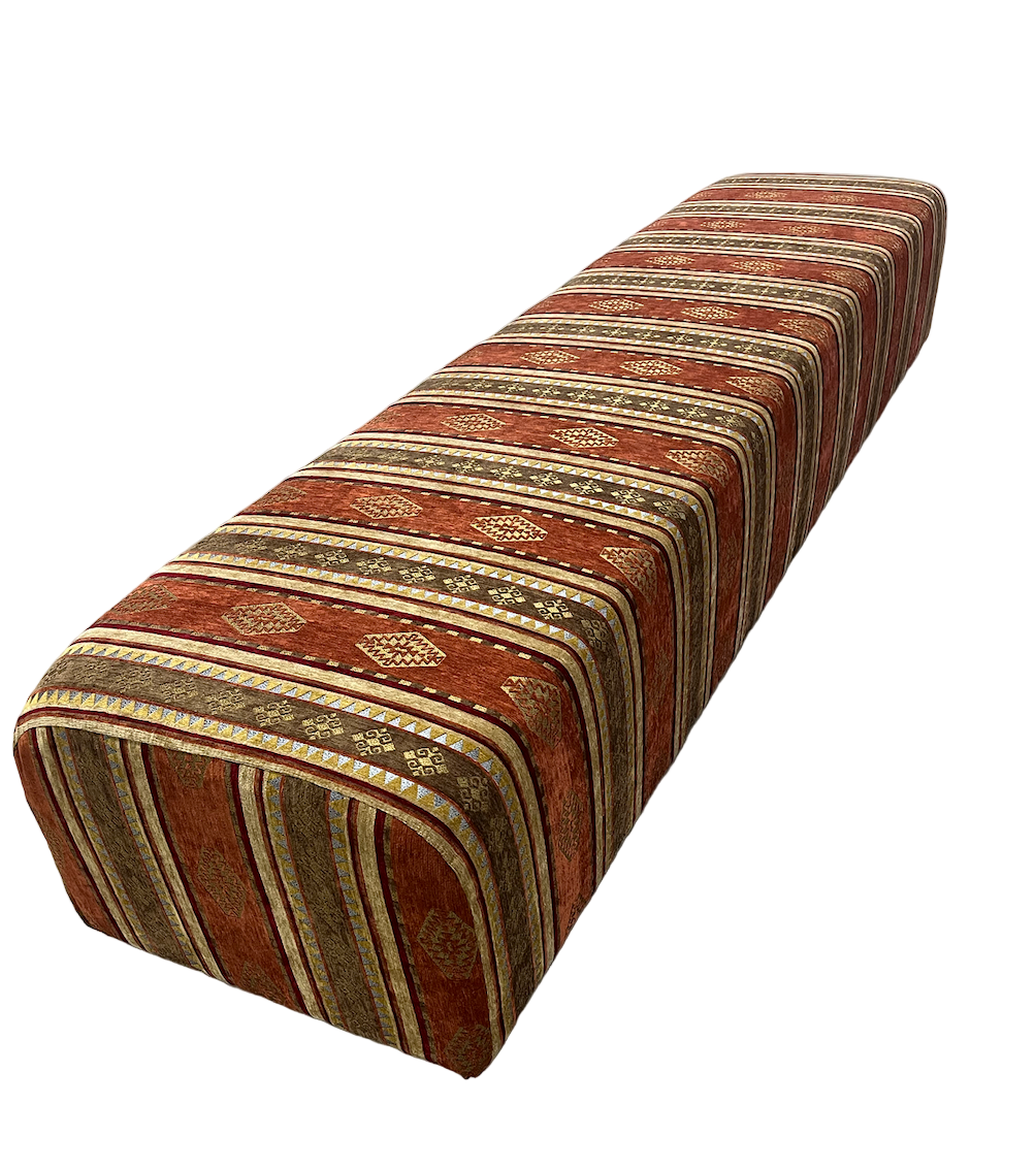 Harrison Ruffled Bench Harrison Bench Turkish Bohemian – Spiffy Staging & Design