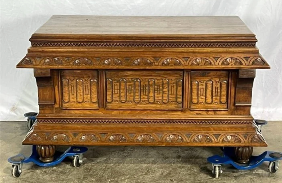 Wooden carved Chest Antique