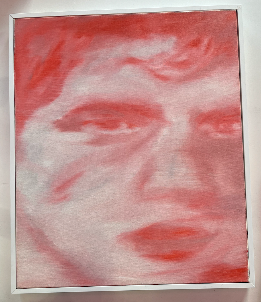 Oil On Canvas Red Man Framed