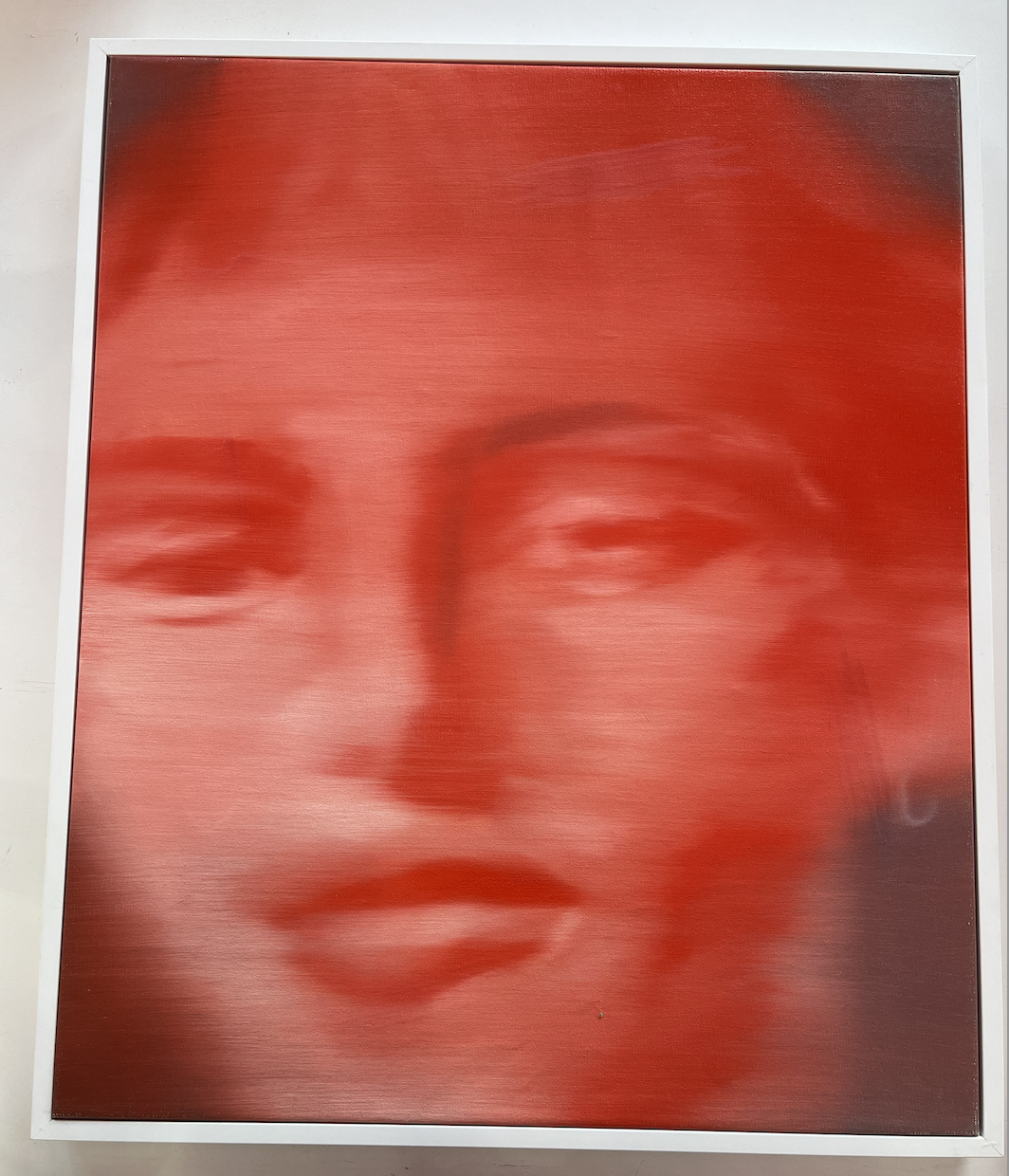 Oil On Canvas Red Girl Framed