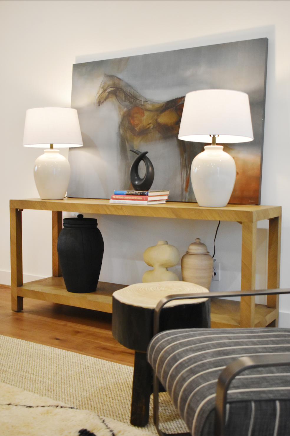 Black Tree Stump Side Table
