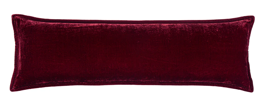 Stella Velvet Lumbar - Garnet Red