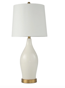 Ceramic 31" Table Lamp With USB White