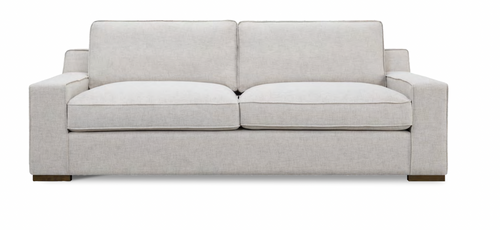 Beige 3 Seater Sofa Reversable Feather Blend Back