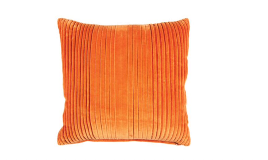 Maisie 20" Square Pleated Pillow Tangerine