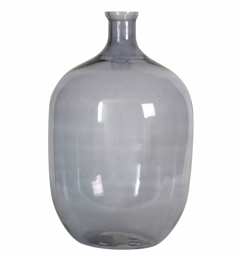 22.5 Oval Glass Vessel, Smoke Grey